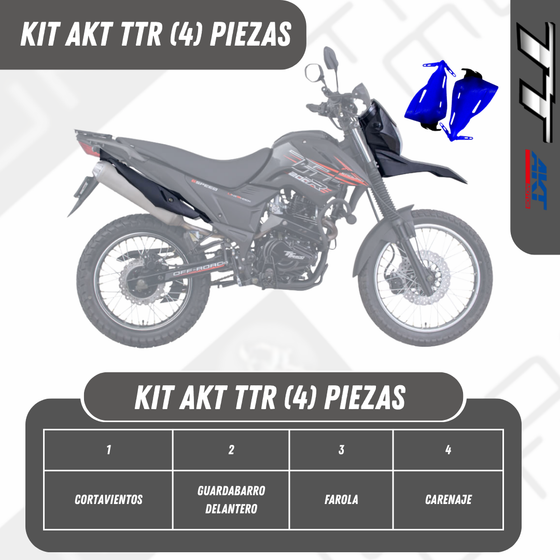 KIT COMPLETO AKT TTR CON FAROLA DIFERENTES COLORES