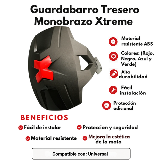 GUARDABARRO TRASERO MONOBRAZO XTREME ACCESORIO EN ALUMINIO