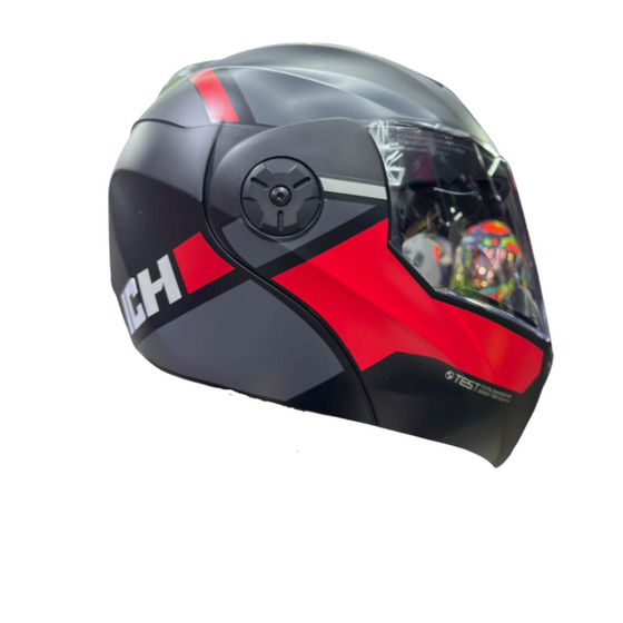 CASCO ABATIBLE ICH 3110 LOKHET NEGRO BRILLANTE ROJO T M