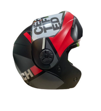 CASCO ABATIBLE ICH 3110 WIND NEGRO BRILLANTE ROJO T L