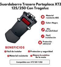 GUARDABARRO TRASERO PORTAPLACA XTZ 125/250 CON TRAGALUZ