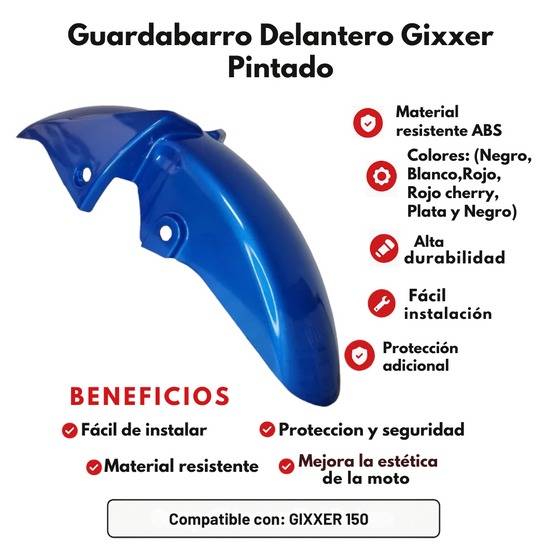 GUARDABARRO DELANTERO GIXXER PINTADO CALIDAD PREMIUM
