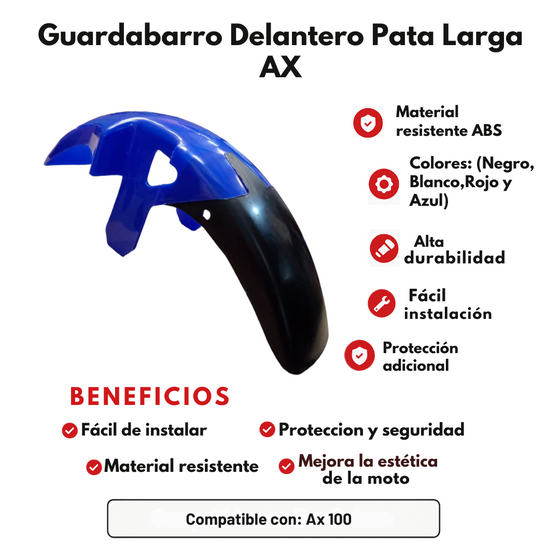 GUARDABARRO DELANTERO PATA LARGA AX