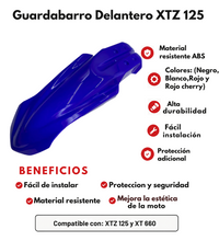 GUARDABARRO DELANTERO XTZ 125 NEGRO
