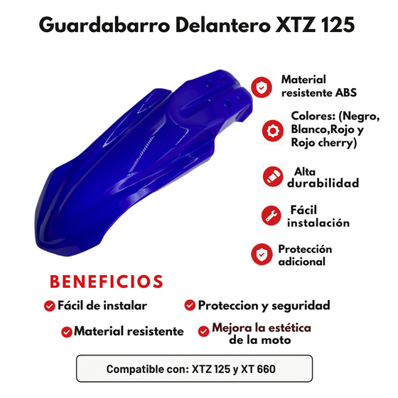 GUARDABARRO DELANTERO XTZ 125 NEGRO