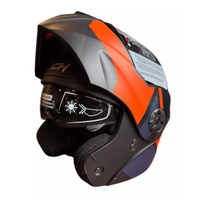CASCO ABATIBLE ICH 3110 WIND NEGRO MATE NARANJA T L