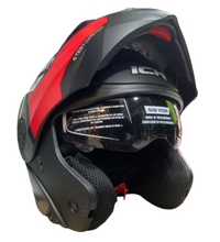 CASCO ABATIBLE ICH 3110 WIND NEGRO BRILLANTE ROJO T L