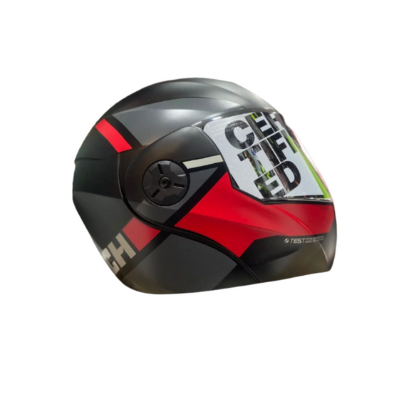 CASCO ABATIBLE ICH 3110 WIND NEGRO BRILLANTE ROJO T L
