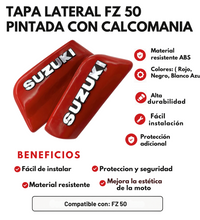 JUEGO TAPA LATERAL FZ 50 PINTADA CON CALCOMANIA