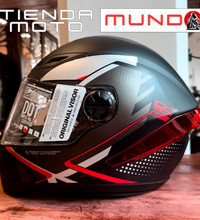 CASCO INTEGRAL ICH 501 SP NEGGAZ NEGRO ROJO SM M VISOR TRANSPARENTE