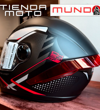 CASCO INTEGRAL ICH 501 SP NEGGAZ NEGRO ROJO SM M VISOR TRANSPARENTE