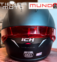 CASCO INTEGRAL ICH 501 SP NEGGAZ NEGRO ROJO SM M VISOR TRANSPARENTE