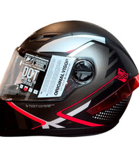 CASCO INTEGRAL ICH 501 SP NEGGAZ NEGRO ROJO SM M VISOR TRANSPARENTE