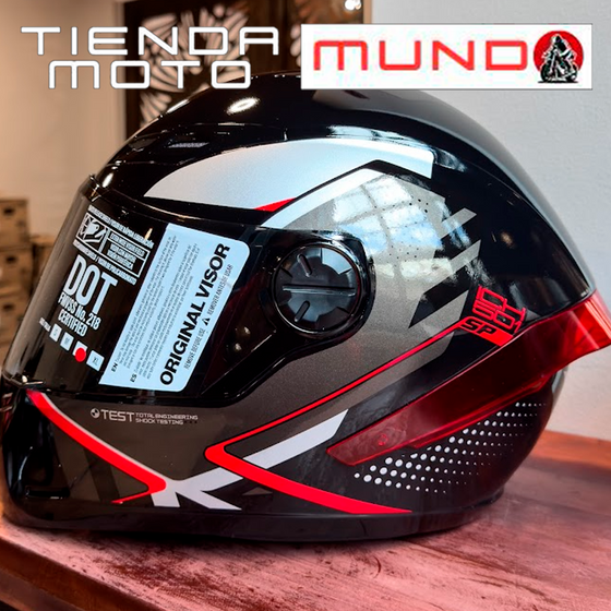 CASCO INTEGRAL ICH 501 SP NEGGAZ NEGRO ROJO SM