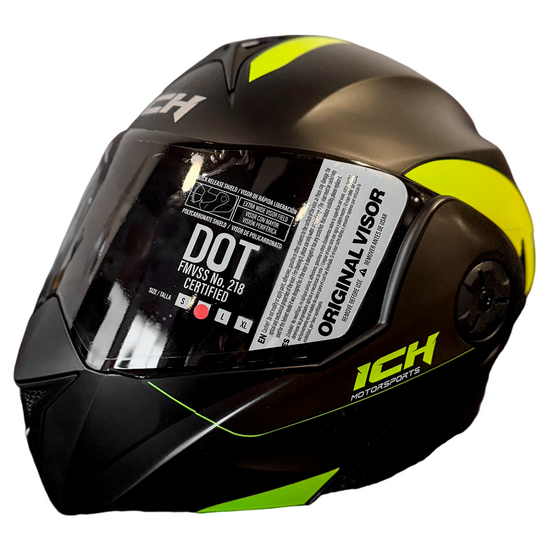 CASCO ABATIBLE ICH 3110 ZURIAL NEGRO AMARILLO NEON RD