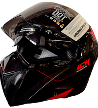 CASCO ABATIBLE ICH 3110 ZURIAL NEGRO ROJO  RD
