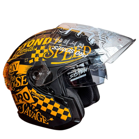 Casco Abatible Shaft Pro240DV NEG DORADO RETRUM mate