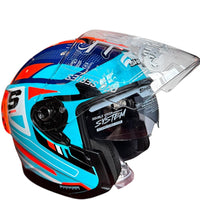 Casco Abatible Shaft Pro240DV AZ CL NARANJA NEGRO TRA Transverse