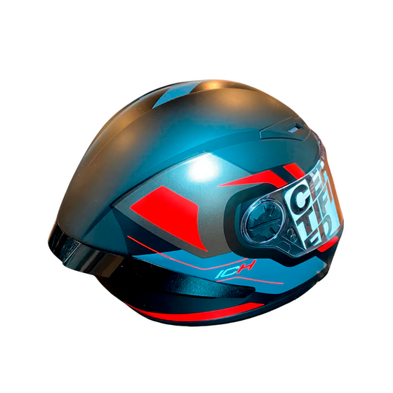 CASCO INTEGRAL ICH 501  SP DES NEGRO ROJO TM