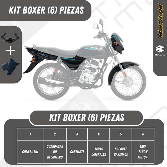 Kit Completo de Plásticos para Motos Boxer CT